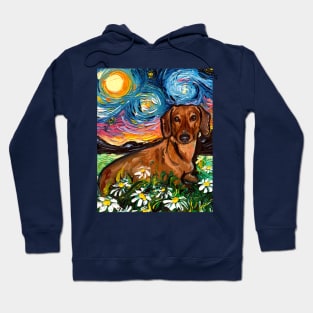 Brown Shorthair Dachshund Night 2 Hoodie